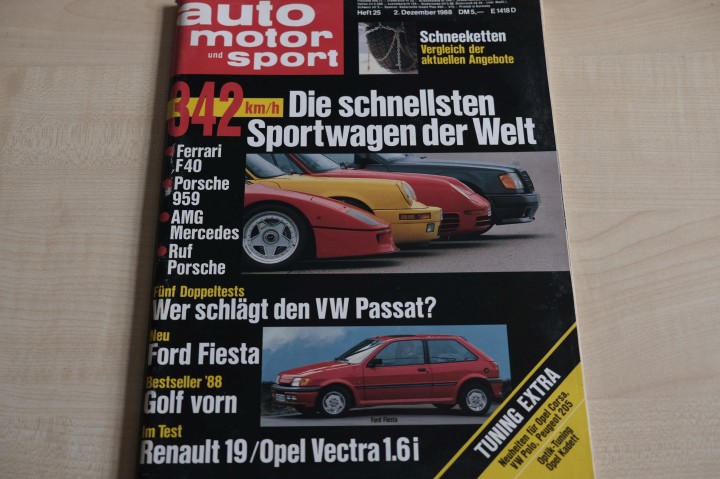 Deckblatt Auto Motor und Sport (25/1988)